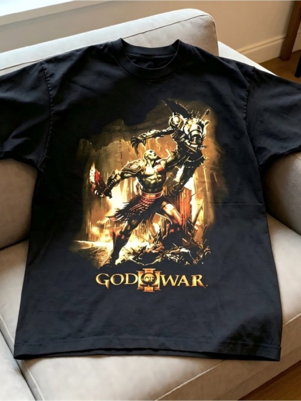 God of War Graphic Tee Gaming Black Kratos Women Men T-shirt unisex